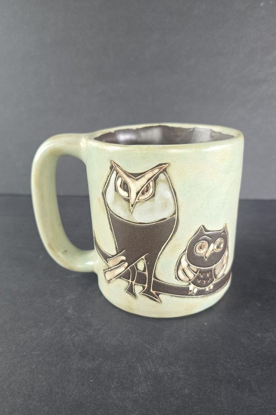 Mara Mexico Owl Family Coffee Mug Brown Stoneware Cup Design By Mara 16 Oz